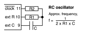 4060 RC oscillator connections