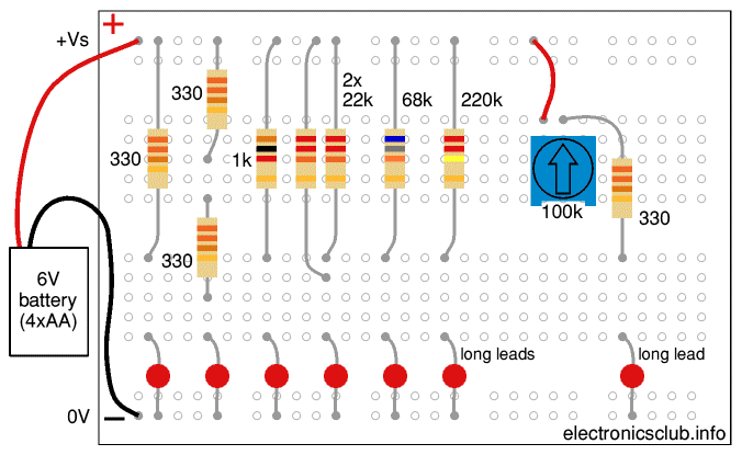 Investigate LED Brightness breadboard layout