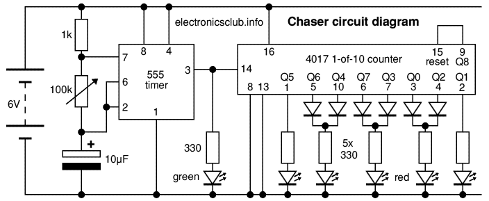 Chaser Lights circuit diagram