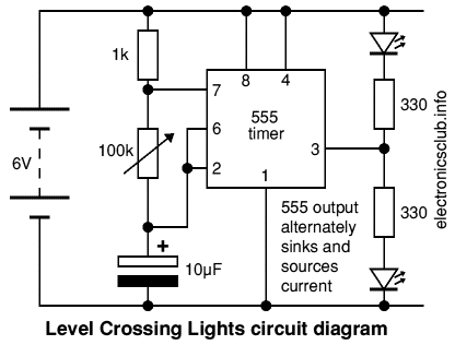 Level Crossing Lights circuit diagram