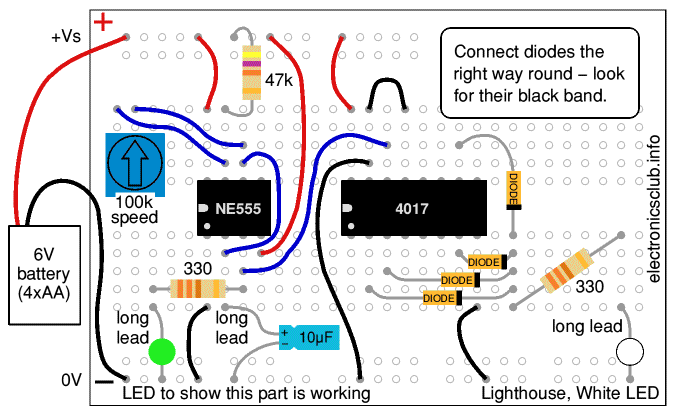 Lighthouse breadboard layout