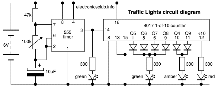 Traffic Lights circuit diagram