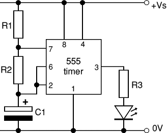 555 astable circuit diagram