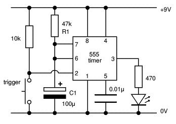 555 monostable circuit diagram
