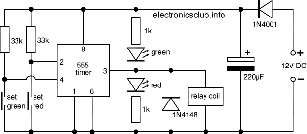 Circuit diagram for model railway signal