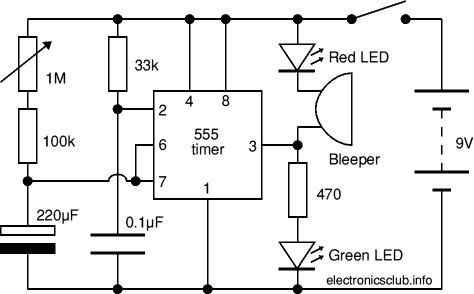 Circuit diagram for adjustable timer