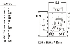 7-segment display pin connections